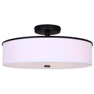 Canarm Isf2037b03 Tristan 3 Light 18" Wide Semi-Flush Drum Ceiling Fixture - Black