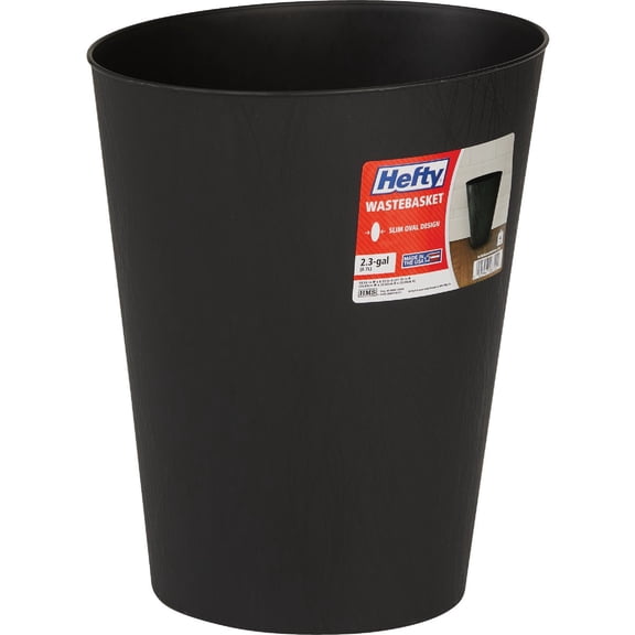 HMS Wastebasket 2.3 Gallon Black - Indoor Use - Pack of 6 — Residential Use, Standard Application