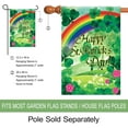 thumbnail image 3 of Happy St. Patrick''s Day Rainbow and Shamrock Decorative Double Sided Garden Flag 12.5x18 Inch, 3 of 6