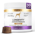 thumbnail image 2 of Petscy Longevity Hip and Joint, Immune Support for Dogs – Large (7.5g Chew) – High Dose Glucosamine, MSM, Chondroitin, Green Lipped Mussel, Omega 3, Probiotics – 30 Chews (Large Dogs) – 3 Pack, 2 of 5