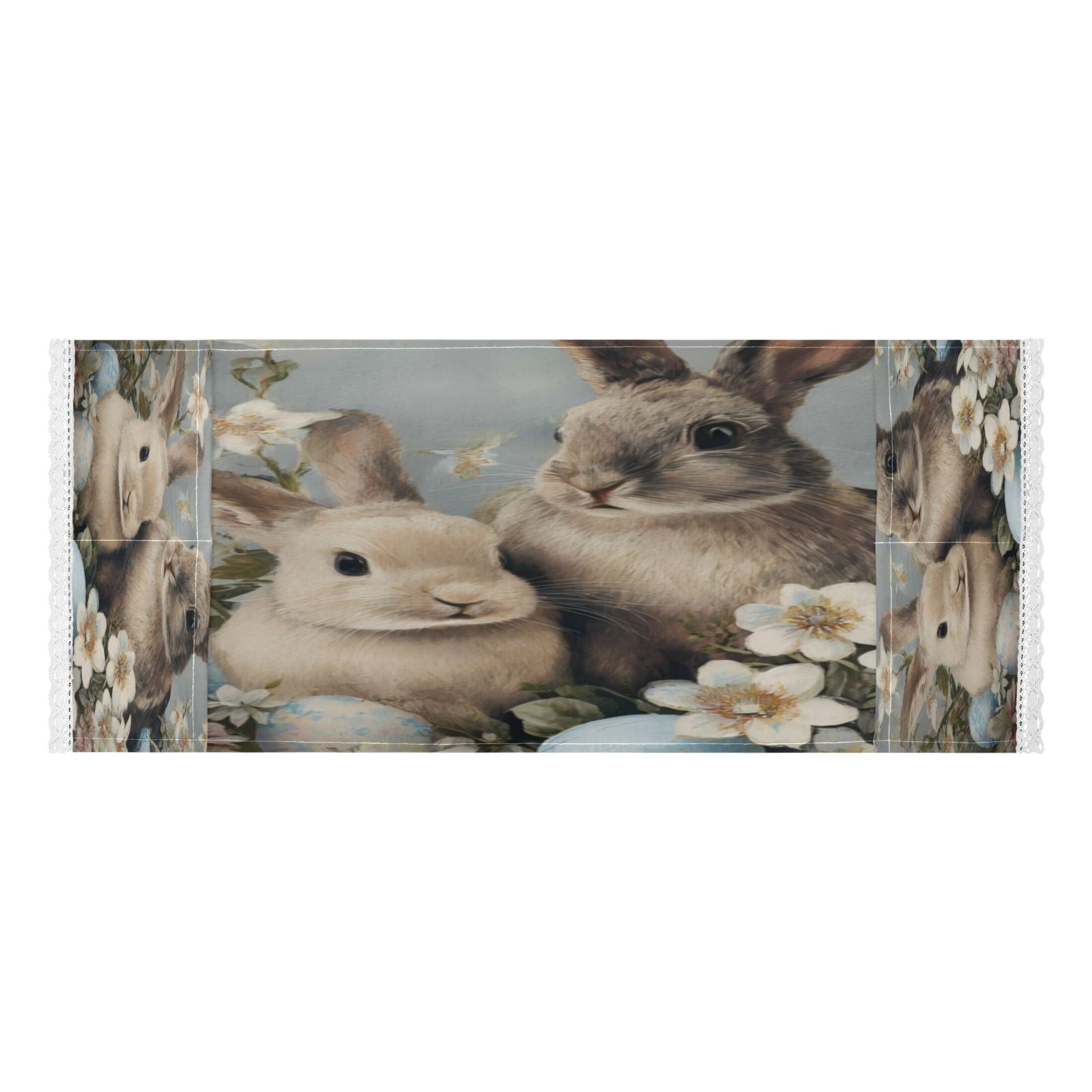 Wobogo Grey Rabbit Nest Washing Machine Cover Dustproof Washer Dryer Cover Waterproof Laundry Room Decorative Protector
