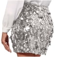 thumbnail image 3 of FrzhBrz Sequin Skirt for Women Stretchy Bodycon Mini Skirts Sparkly Skirt Glitter Shiny Skirt Night Out Party, 3 of 4