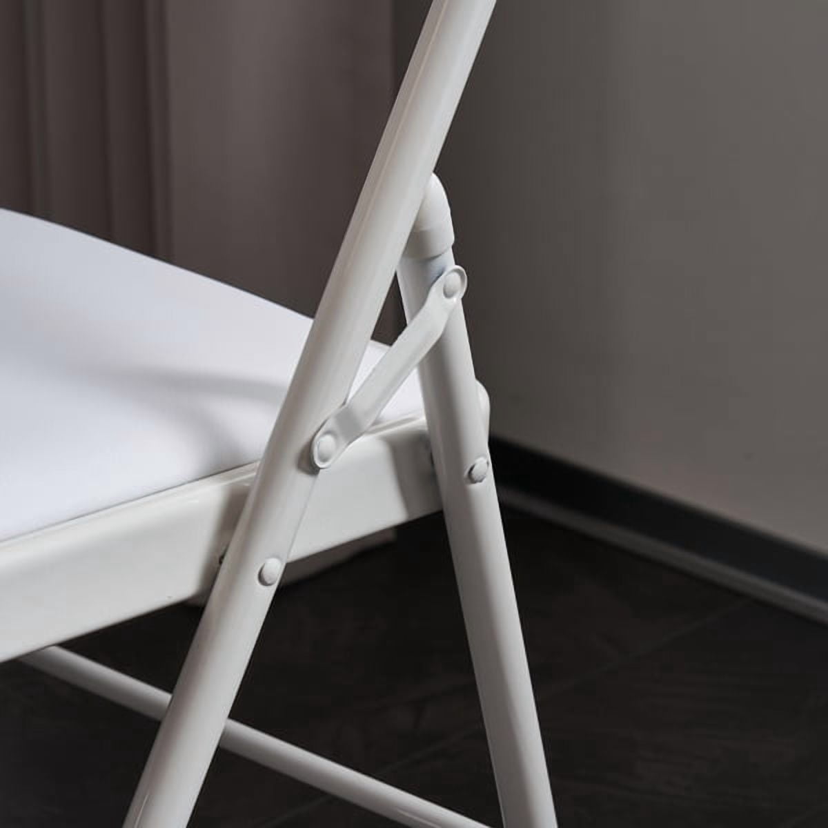 Alvantor 4-Pack White Folding Chairs,Padded PVC Seat and Back,Steel Frame,Portable Seating for Home Office Party Event,330 lbs Capacity