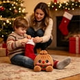 thumbnail image 3 of Christmas Dumpling Plush, Cute Stuffed Bun Toy With Bamboo Steamer Basket, Kawaii Holiday Gift, Brown Striped Scarf, 5.9 In, 3 of 7
