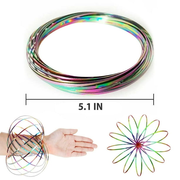 Incroyable Anneaux de Flux Magique Jouet de Printemps Éducatif Cinétique  Jeu de Plein Air Drôle Intelligent Relax Anneau Cinétique 3D Bracelet à  Ressort en Métal Inoxydable Globe Galactique Jouet F 