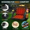 thumbnail image 2 of GloryStar Extra Wide Heated Stadium Seat, 25" Portable Bleacher Chair Includes 3-Level Heating, Massage Function, Six Adjustable Recline Positions, Convenient Cup Holder, and Anti-Slip Base, 2 of 6