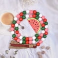 thumbnail image 3 of Cuenta de madera de frutas con borlas Cuentas rústicas de sandía de limón con borlas de yute coloridas Cadena decorativa de cuentas de madera, 3 of 5
