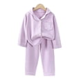 thumbnail image 2 of CSCHome Baby Boys Girls Pajama Set Kids Long Sleeve Lapel Collar Velvet Pajamas Button down Top Shirt Pants 2PCS Basic Cotton Sleepwear Pjs for Toddler Kids, 2 of 9