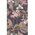thumbnail image 1 of Dark Blue Hand Painted Orchids Floral Wallpaper R8140, 1 of 2