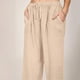 thumbnail image 5 of Pantalones anchos con cintura elástica y cordón ajustable, mezcla de poliéster, para mujer., 5 of 8