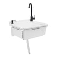 thumbnail image 2 of Wall-Mounted Utility Sink Tub Kit with Aluminum Alloy Faucet and Soap Box, Anti-clogging Laundry Sink for Bathrooms, Sundry Rooms, Garages, 2 of 16