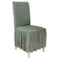 thumbnail image 2 of Seersucker Chair Covers for Dining Chairs,Stretchable Universal Dining Room Chair Slipcovers Washable Removable Elastic Chair Covers for Home,Kitchen,Wedding, Party,Banquet,Protector with Lace Trim, 2 of 9