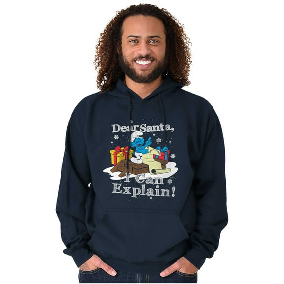 Brainy Smurf Dear Santa Christmas Hoodie Sweatshirt Women Men Brisco Brands S