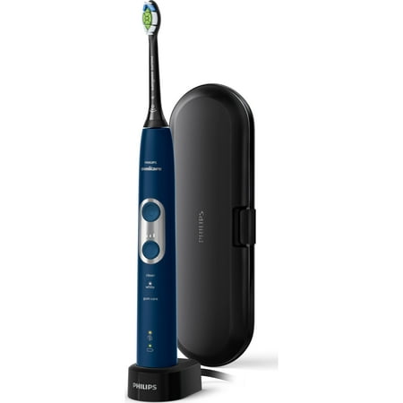 Philips Sonicare ($12 Rebate Available) ProtectiveClean 6100 Whitening Rechargeable electric toothbrush with pressure sensor and intensity settings, Navy Blue, HX6871/49