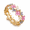 Pink-Gold, variant on Cherry Blossom Bangle Bracelet Colorful Oil Painted Floral Relief Stretch Cuff Multi-Color Botanical Jewelry Elastic Wristband for Women Everyday Spring Fashion Accessories