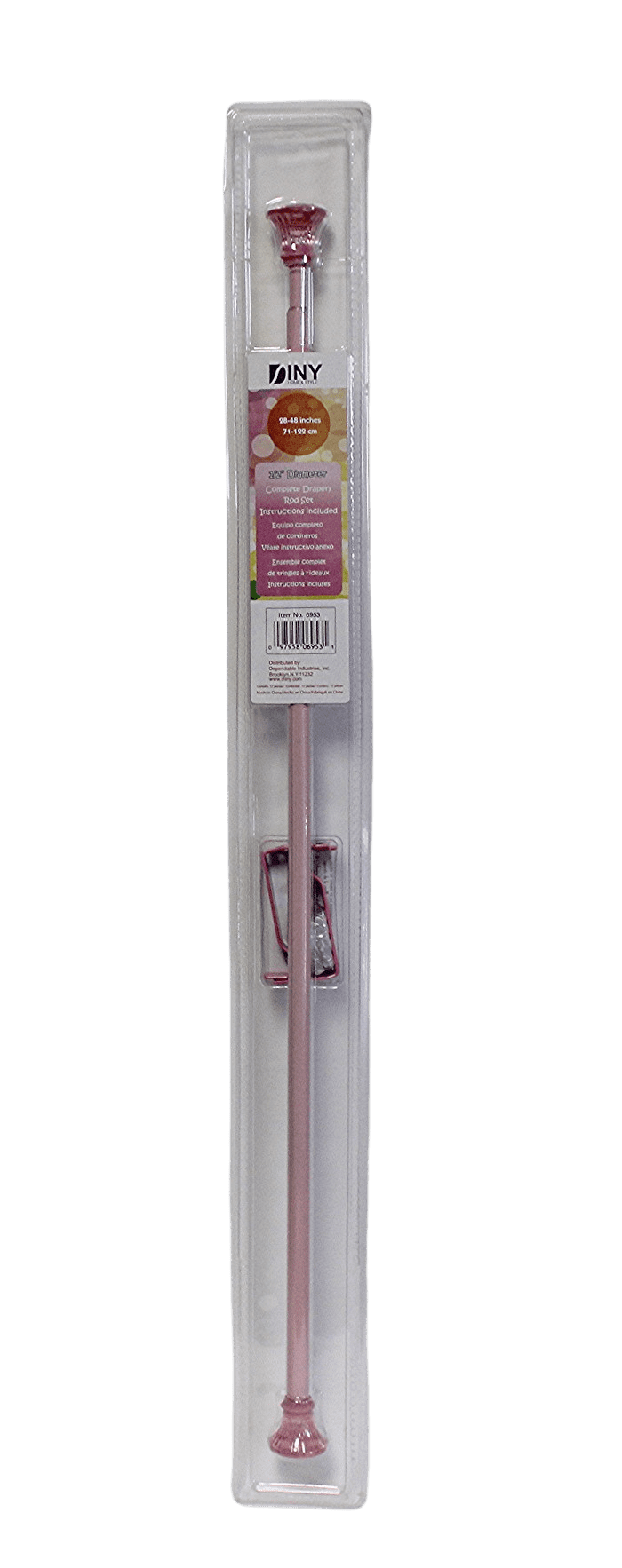 Dependable Industries Complete Drapery Rod Set 1/2" Diameter with All