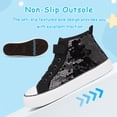 thumbnail image 3 of UYSYZBC Toddler Kids Sequin Canvas Sneaker for Girls Boys High Top Walking Cushioned Sneakers Non-Slip Sparkly Casual School Shoe, 3 of 6