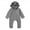 Grey, variant on Toddler Kids Boys Girls Infant Fleece Hooded Romper with Cute Bear Ear and Paw Print Design Zip Up for Winter Warm Outerwear Jumpsuit 18-24 Months Fall Fashion Clothes