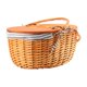 thumbnail image 4 of Cesta Tejida Para Picnic, Cesta De Mano De Mimbre Portátil Duradera, Cesta De Fruta Rústica Con Tapa Para Salida Al Aire Libre, 4 of 8