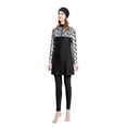 thumbnail image 3 of GPOECD Rash Guard Swimsuit Women 3 Piece Set With Long Sleeve Rash Guard Swimsuits And Hijab For Beach Surfing Womens Swimsuits Black,XL, 3 of 6