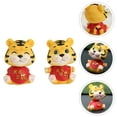 thumbnail image 3 of 2Pcs Tiger Animal Resin Automobile Decorations Animal Doll Decor Home Adornments (Red), 3 of 8