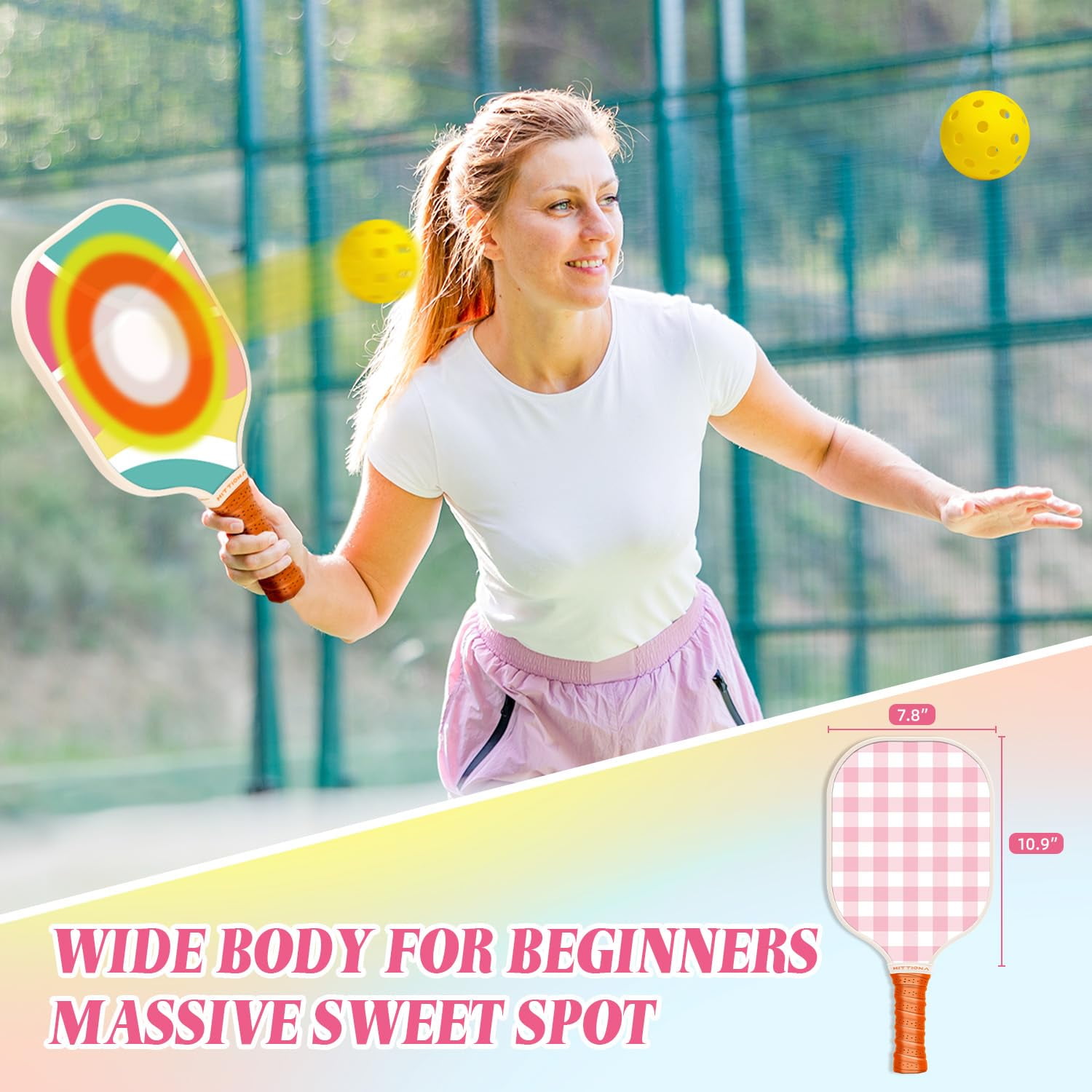 HITTIONA Pickleball-Paddel Set – 4 Schläger USAPA-zugelassen, Mit Bällen & Tasche
