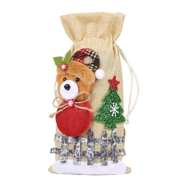 Bolsas para botellas navideñas, duraderas, rectangulares y reutilizables, para cumpleaños Llevar