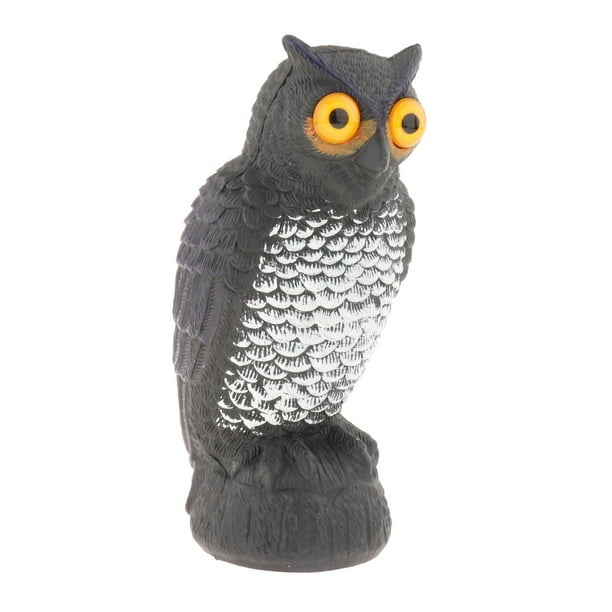 Escultura de señuelo de búho falso, espantapájaros de plástico, ahuyentador de búhos, Halloween G