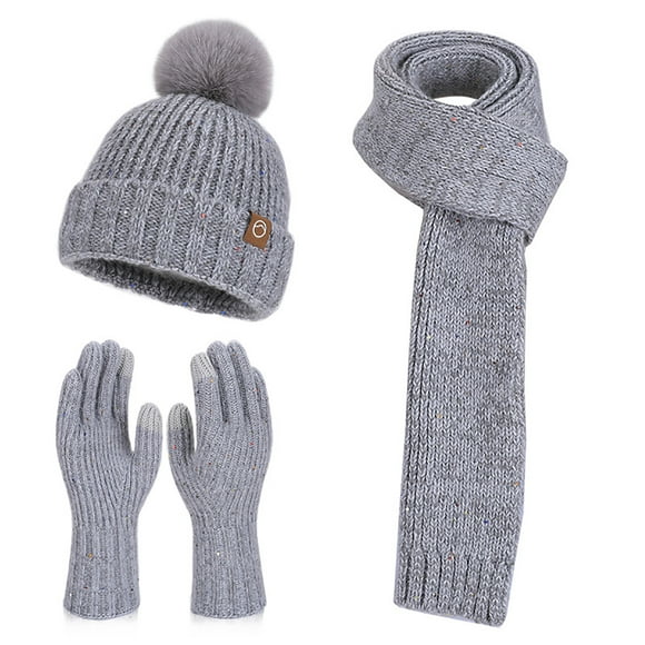 AUNVITO Ensemble de Chapeaux et Foulards Tricotés Chauds pour Femmes avec Protection des Oreilles en Polaire Accessoires d'Hiver Extérieurs
