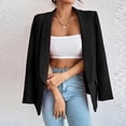 thumbnail image 4 of Abrigo Blazers informales con cuello de solapa, estilo elegante, traje de vacaciones clásico ajustado para mujer Kuymtek Negro T M para Mujer, 4 of 6