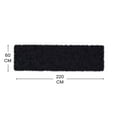 thumbnail image 4 of Masada Rugs Faux Sheep Fur Shag Area Rug Runner (2 Feet x 7 Feet) Black, 4 of 6