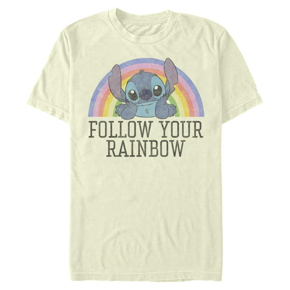 Mens Lilo & Stitch Follow Your Rainbow T Shirt
