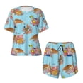 thumbnail image 4 of Naloa Turtles And Corals Women's Short-Sleeved Pajama Set, Loungewear, Summer pajamas, Breathable Cozy - 4X-Large, 4 of 9