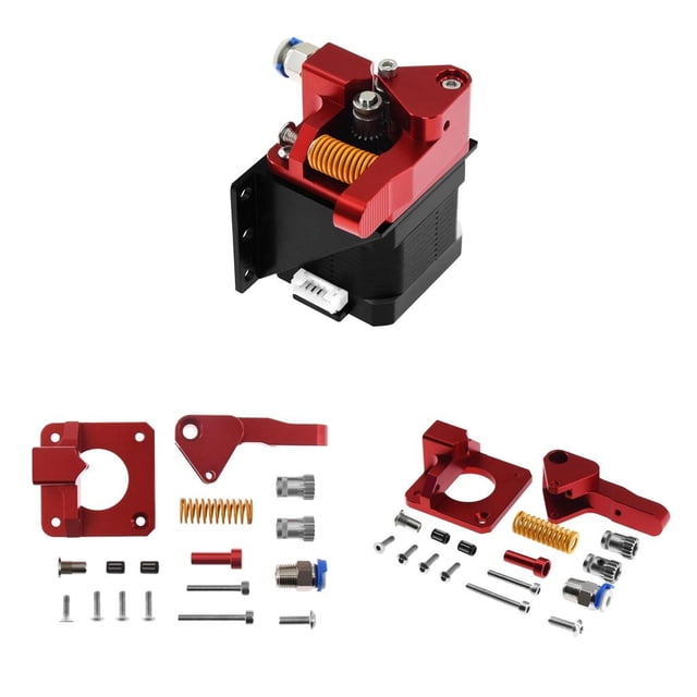 de Extrusora de Engranajes de Doble Accionamiento de Aluminio Rojo de Actualización de 2 Piezas para Ender 3 shamjiam Extrusora de aluminio rojo MK8