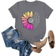 thumbnail image 5 of Outfmvch Sunflower Shirts for Women,Shirts for Women,Sunflower Butterfly Printed Shirt,Short Sleeve Shirts for Women,Graphic T-shirt,Workout T Shirts Plus Size Tops Trendy Clothes 2025 Spring Tee, 5 of 9