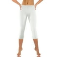 thumbnail image 4 of JWZUY Plus Size Capri Leggings for Women High Waisted Workout Leggings Athletic Work Yoga Pants White L, 4 of 8