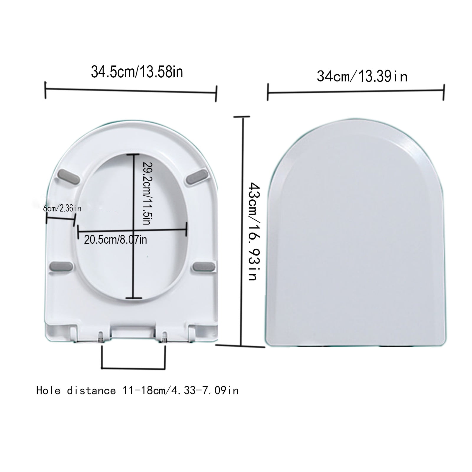 MERILER Universal Toilet Seat Cover with One-Click Installation, Soft Close Mechanism, and Non-Yellowing Coating