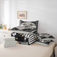 thumbnail image 6 of Feelyou Black Triangle Aztec Bedding Comforter Set 7pcs, Boho Rustic Farmhouse Queen Bedding Sets, Grey Stripes Lines Reversible Queen Sheet Sets, Ultra Soft Bedroom Decor, 6 of 8