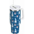 thumbnail image 2 of Christmas Blue Gnome Santa Hat Insulated Tumblers Reusable Stainless Steel Tumbler 30 oz Cup Coffee Travel Mug Water Bottle with Handle & Flip Straw for Home Office Car, 2 of 6