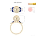 thumbnail image 5 of Angara Golden South Sea Cultured Pearl & Sapphire Butterfly Ring in 14K Yellow Gold for Women | June Birthstone Jewelry for Her, 5 of 8