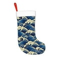 thumbnail image 2 of Bingfone Japanese Water Wave Print Personalized Christmas Stocking - Snowman Design Large 18 inch,Family Holiday Season Decor, 2 of 7