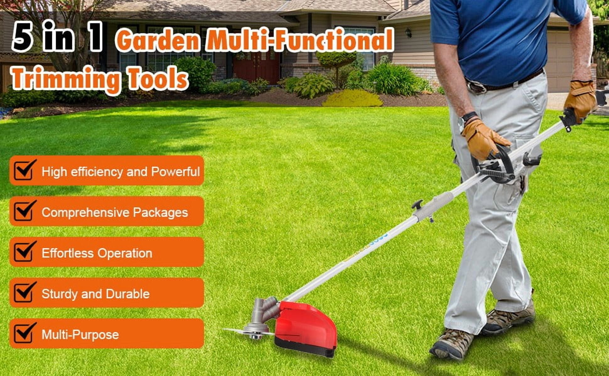 YNCE 5 in 1 Gas Weed Wacker, 52CC 2 Stroke Gas Multi Functional Trimming Tools, 2025 Upgraded Weed Eater Gas Powe, 9500rpm High Power Gas String Trimmer, Brush Cutter for Home, Yard, Garden