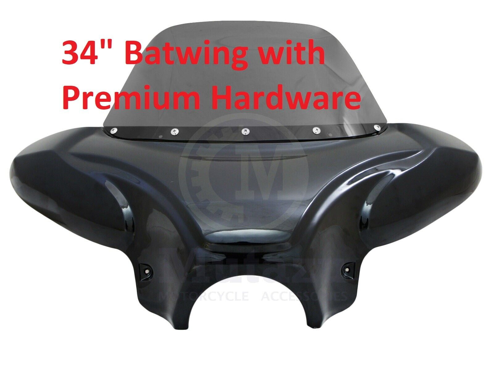 34" Universal motorcycle Cruiser fairing batwing w /windshield +Premium Hardware