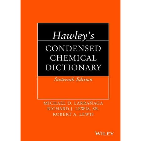 Hawley S Condensed Chemical Dictionary Walmart Com