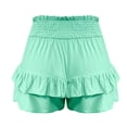 thumbnail image 4 of biudgviw Flowy Shorts for Women Smocked High Waisted Golf Tennis Shorts Ruffle Layered Boho Summer Beach Vacation Shorts, 4 of 6