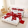 thumbnail image 2 of Manfei Red Coquette Bow Full Size Sheets For Girls,Romantic Loves Pattern Bed Sheets For Kids,4 Pieces, 2 of 6
