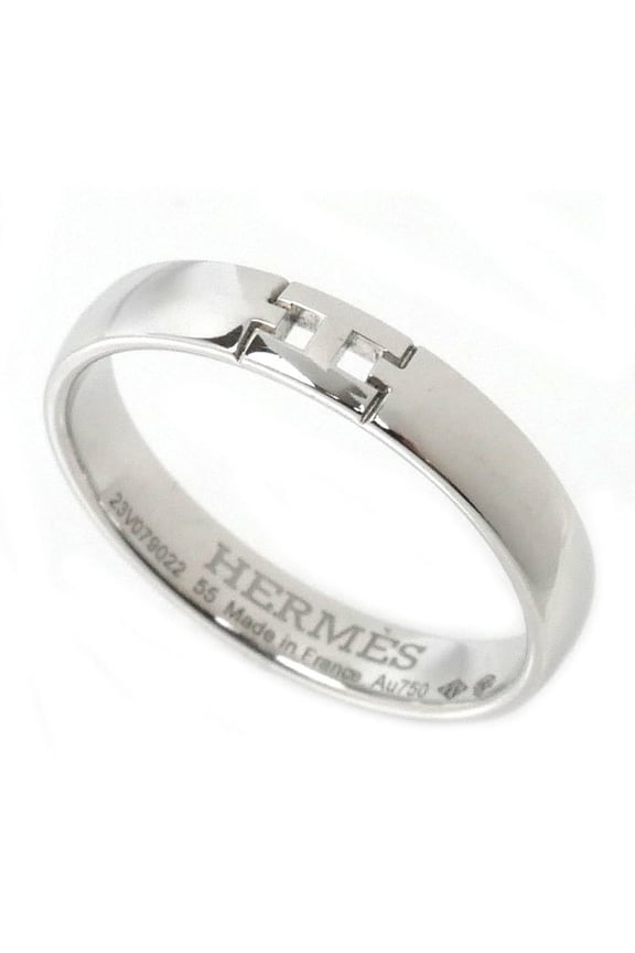 Pre-Owned HERMES 18K White Gold Hercules Ring H119854B Size 14.5 (55mm, 3.6g) for... (Good)