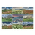 thumbnail image 1 of Summer Cutting Board, Collage with 9 Different Square Framed Freshening Summer Landscapes Rural Nature, Decorative Tempered Glass Cutting and Serving Board, Large Size, Multicolor, by Ambesonne, 1 of 1