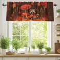 thumbnail image 2 of Fall Animal Valances for Windows, 42 x 18in, Raccoon Mushroon Maple Leaves Rod Pocket Kitchen Valance Curtain Light Filtering Window Treatments for Living Room Bedroom, 1 Panel, 2 of 7