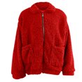 thumbnail image 5 of clear 50% off Usmixi Winter Womens Sherpa Coat Womens Lamb Plush Jacket Causal Solid Plus Size Soft Fuzzy Fleece Coats Open Zipper Stand Neck Pocket Long Sleeve Outwear 2023 Sherpa Coat, 5 of 5